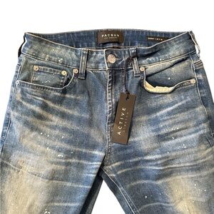 PacSun Blue Skinny Jeans with Distressed Vintage Look